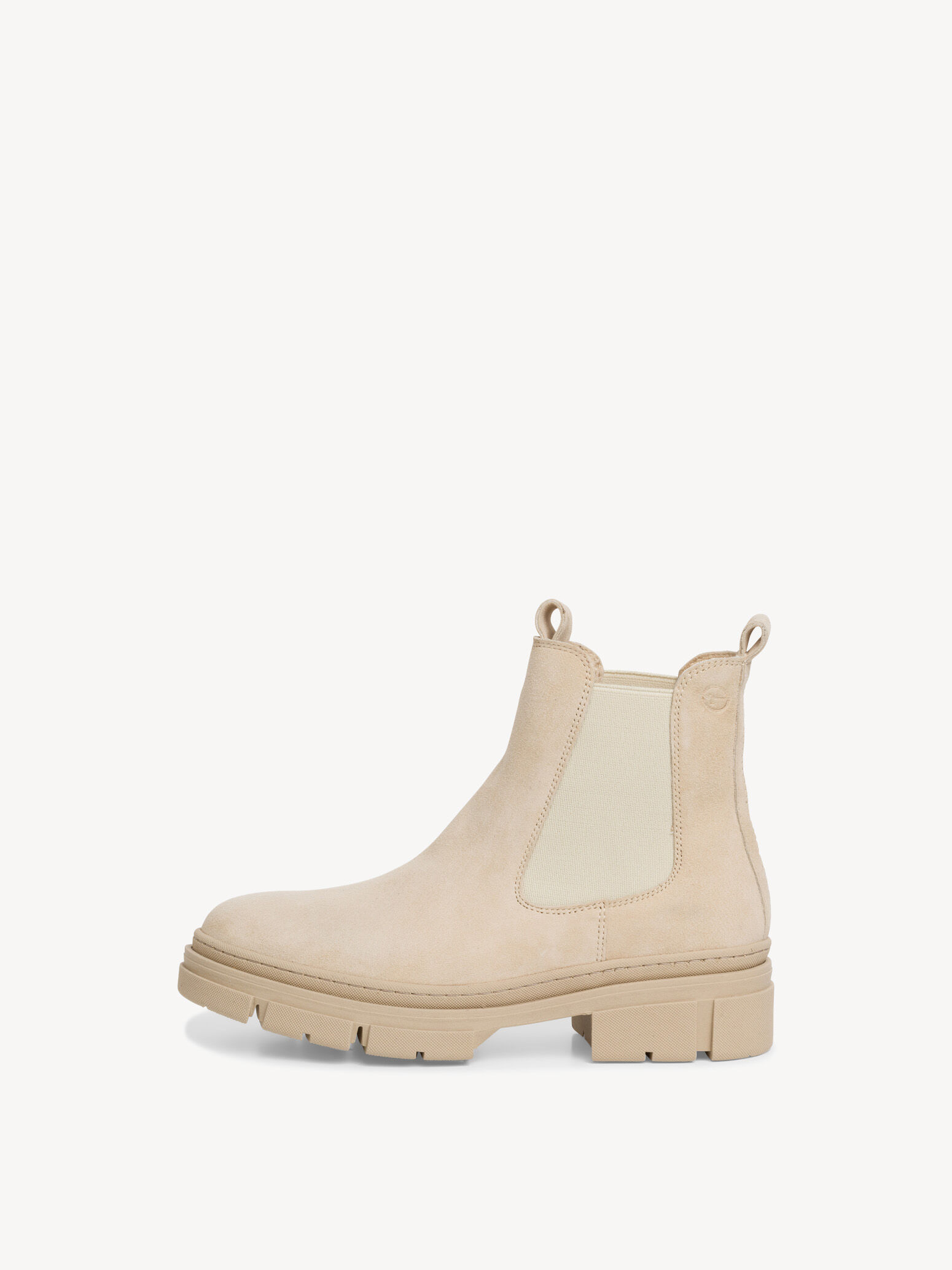 Bottine Chelsea en cuir - beige