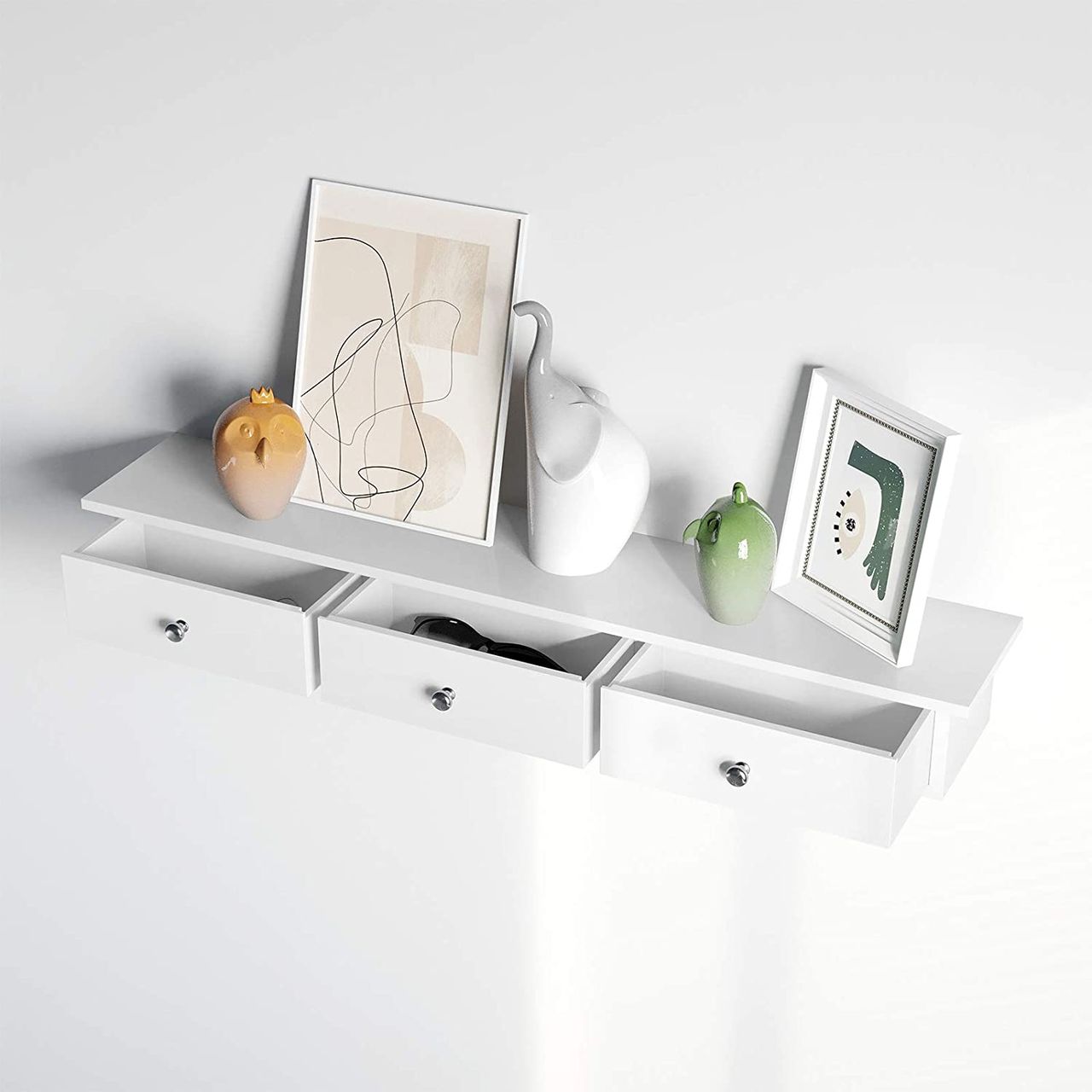 Songmics Wandregal, 80x15x10cm, Weiß