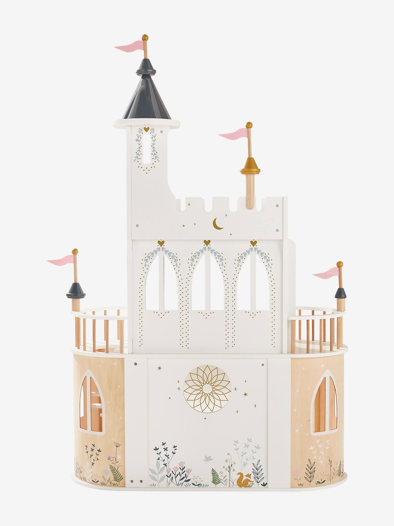 Château de princesse pour poupées mannequins en bois FSC® blanc