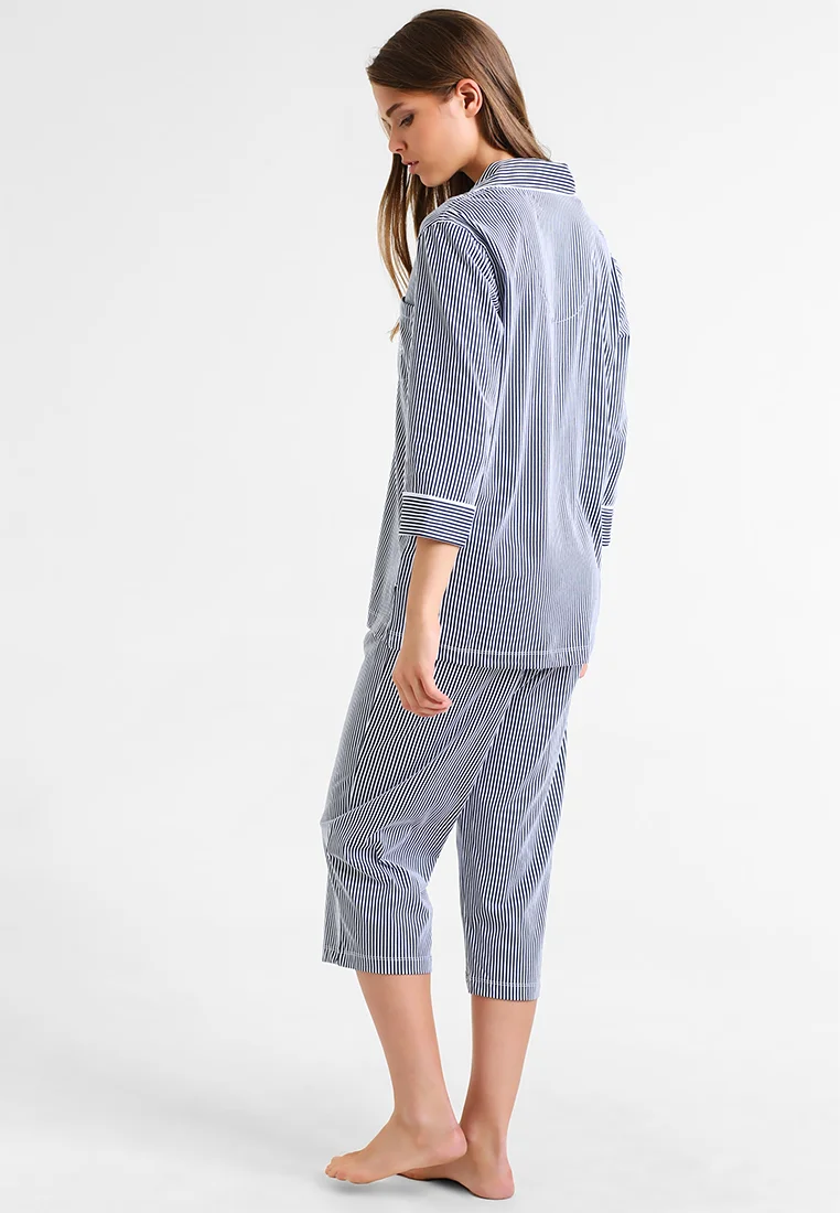 Conjunto clásico de cuello con muesca y mangas Heritage de Lauren Ralph Lauren - Pijamas