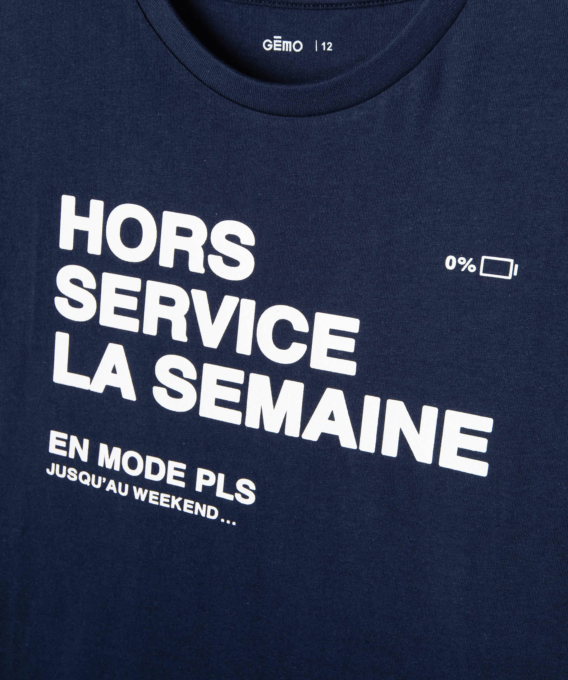 Tee-shirt à manches courtes imprimé Garçon marine | GEMO