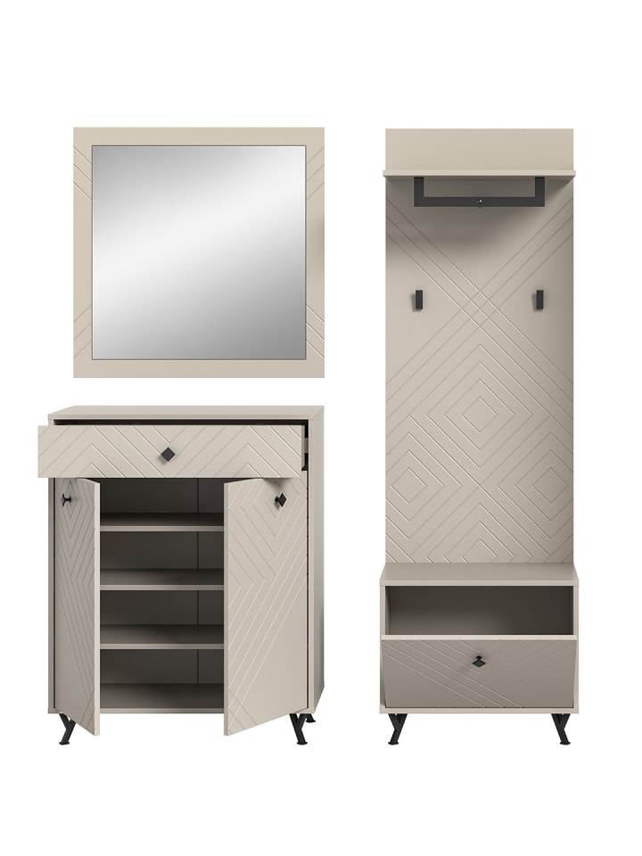 ebuy24 Garderobenmöbel Notes Beige 195 x 35 cm günstig kaufen onesize