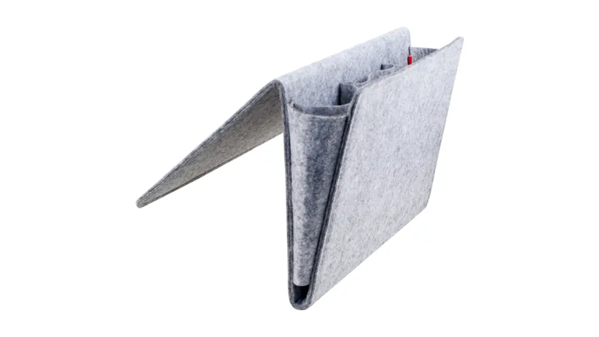 Kikkerland Große Filz-Bett-Tasche CADDY Grau