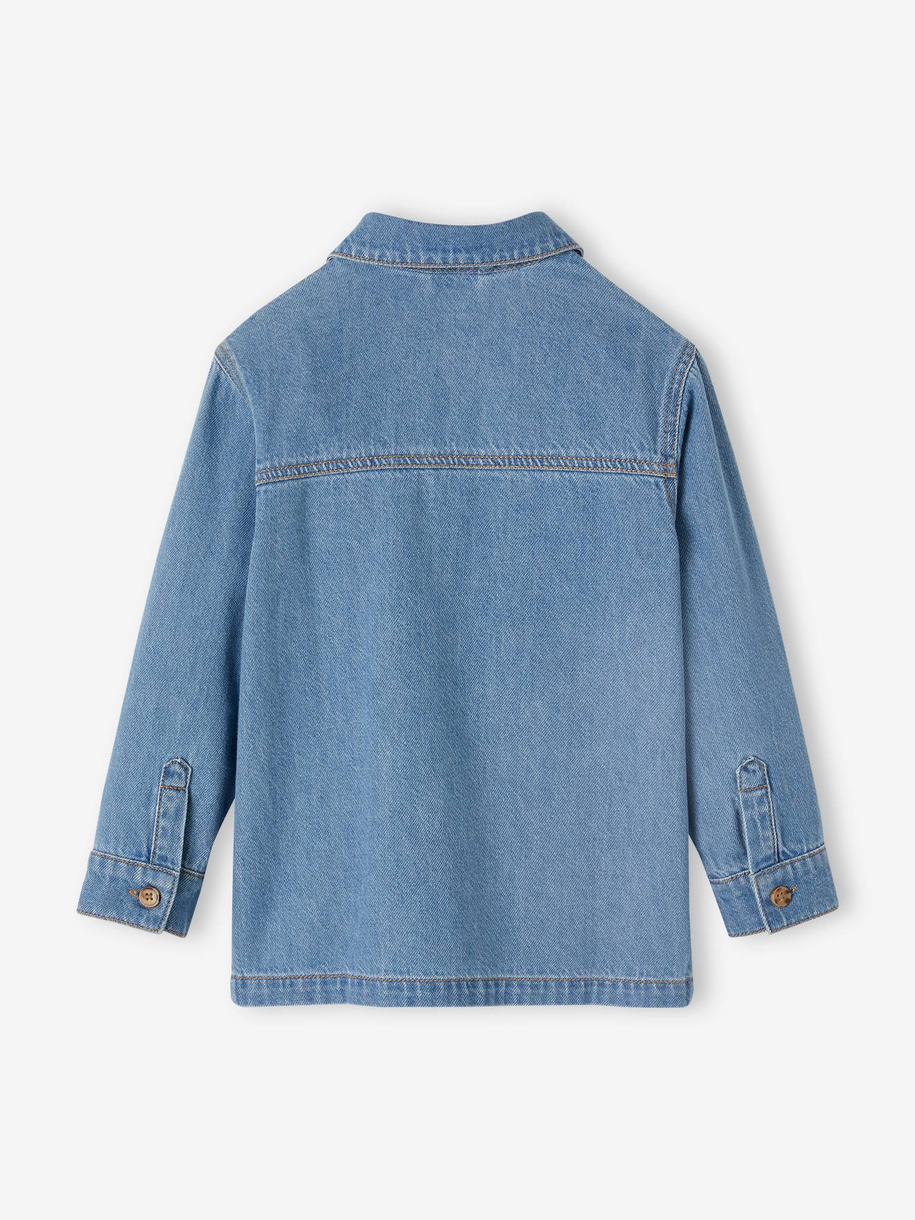 Vertbaudet Capsule Mix & Match: Kinder Jeanshemd waterless, personalisierbar - blue stone