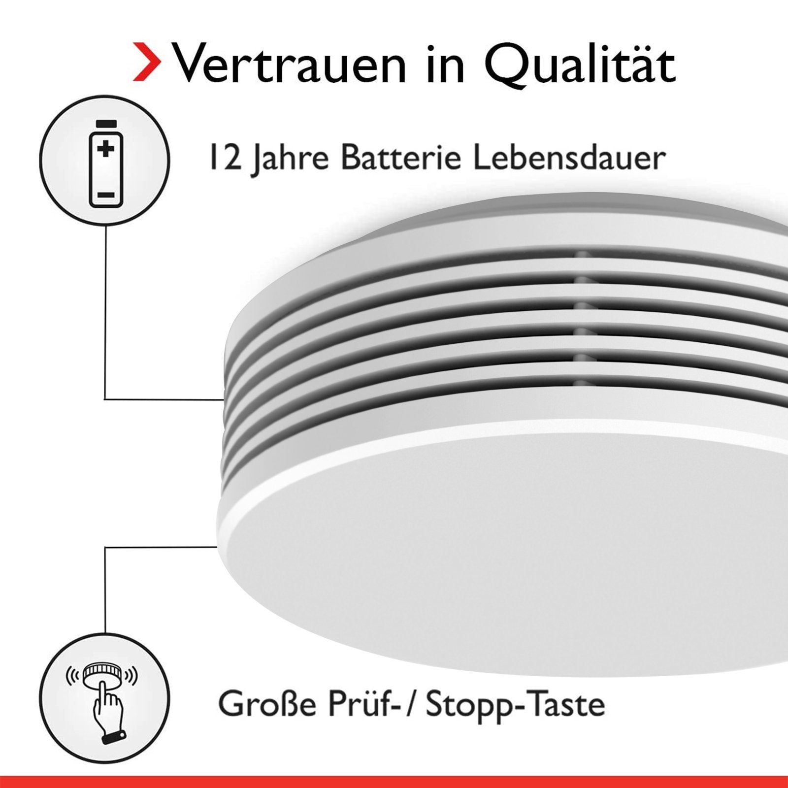 Pyrexx XSD100 Rauchwarnmelder Weiß - 1er Set Rauchmelder