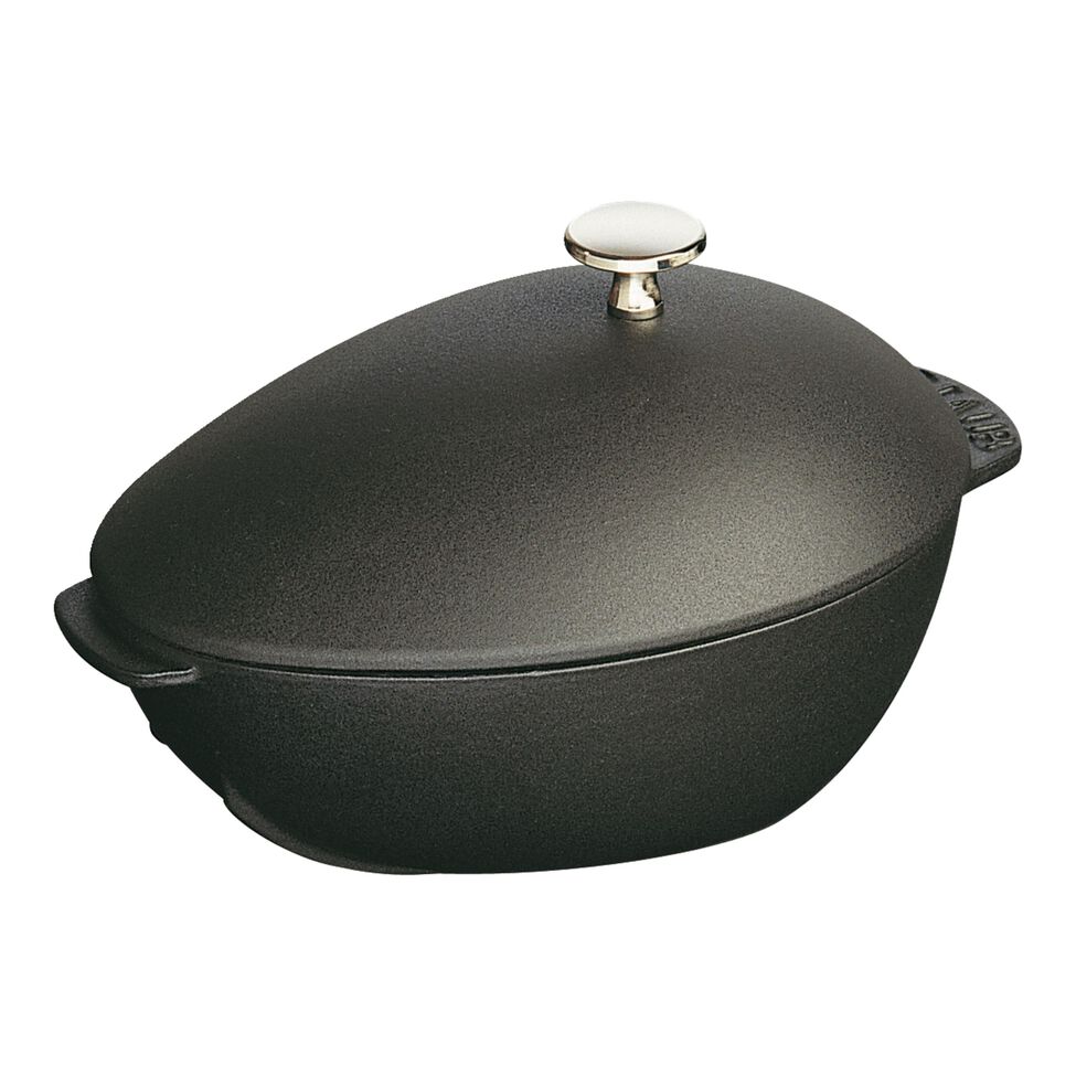 Muscheltopf 25 cm, Gusseisen, Schwarz
