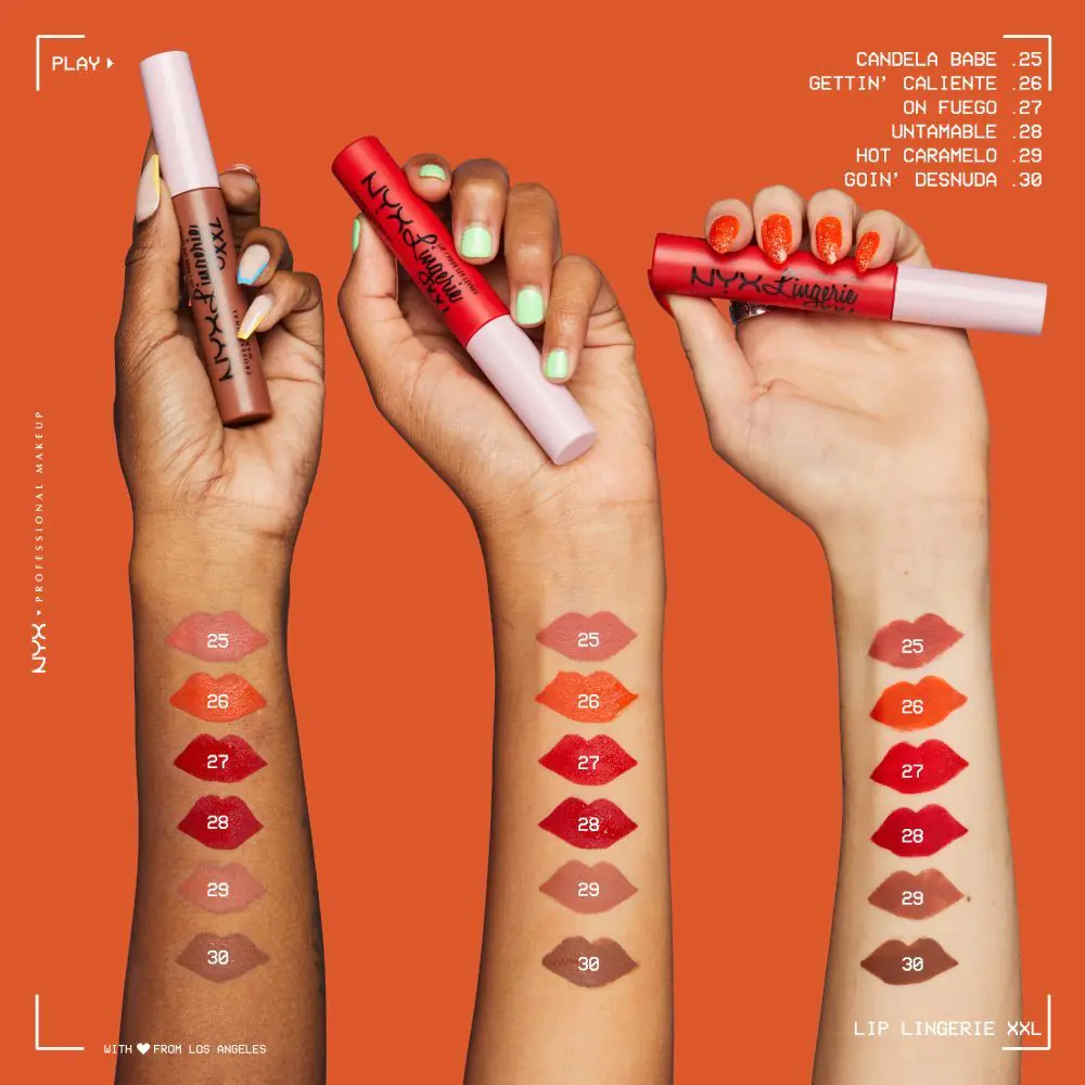 NYX Lip Lingerie XXL течни кармин у нијанси Hot Caramelo
