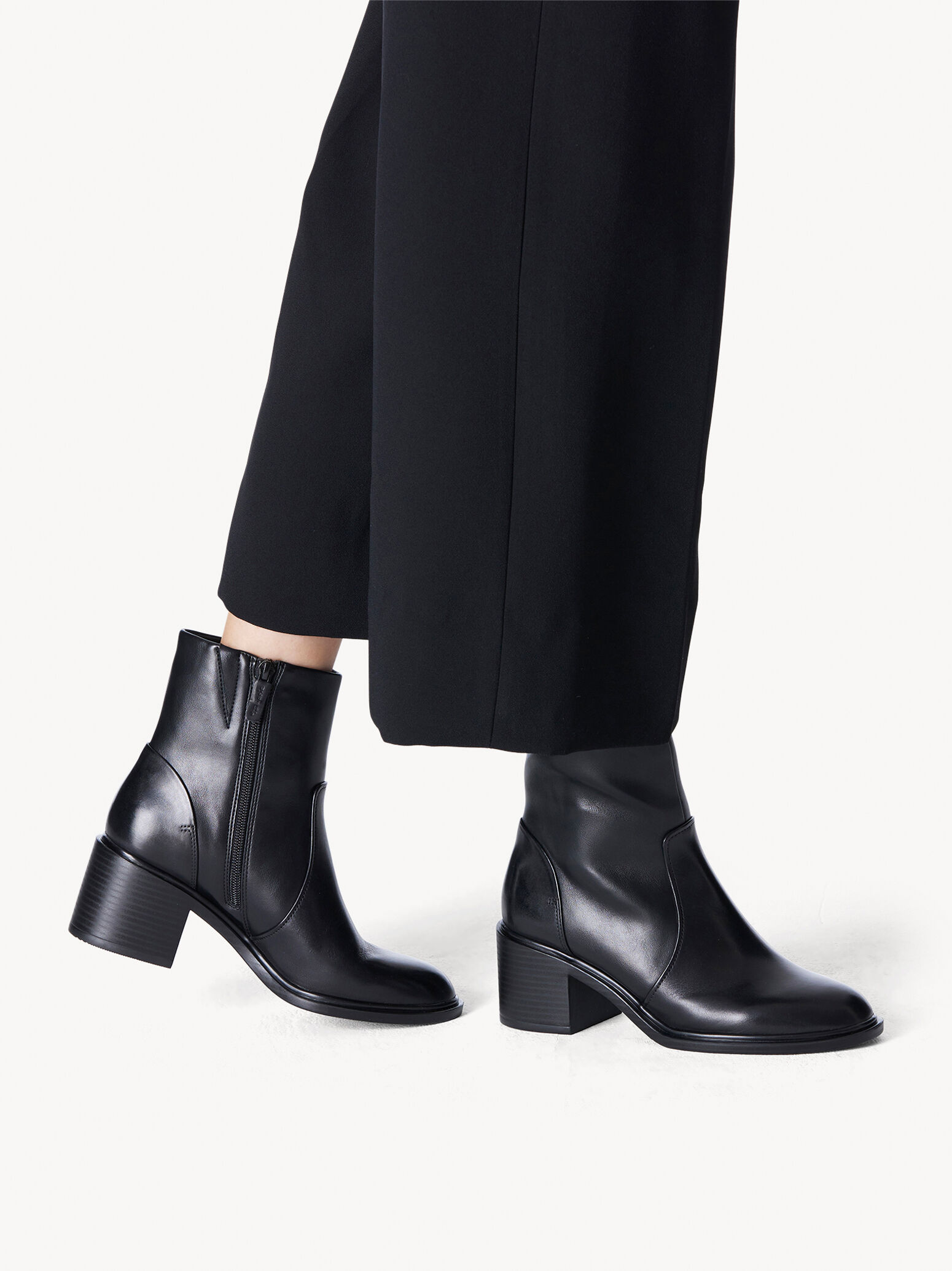 Bottine en cuir - noir