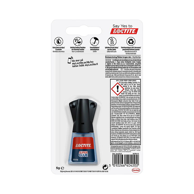Loctite Superlim 3 g, brush, Loctite