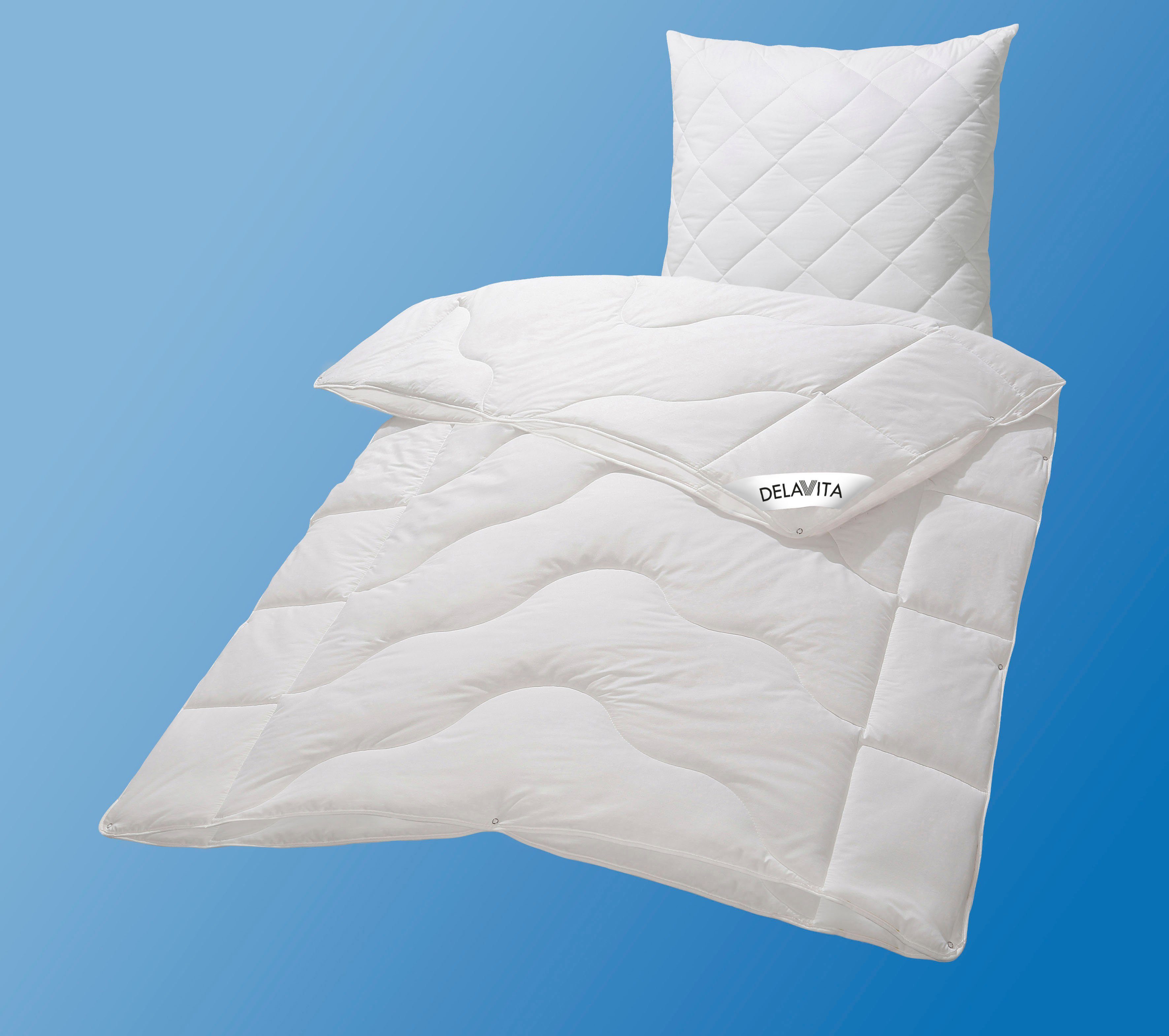 Naturfaserbettdecke, Tencel, DELAVITA, Füllung: Lyocell (Tencel) & Polyester, Bezug: Beste Klimatisierung und Nachhaltigkeit, Duo-Decke mit 