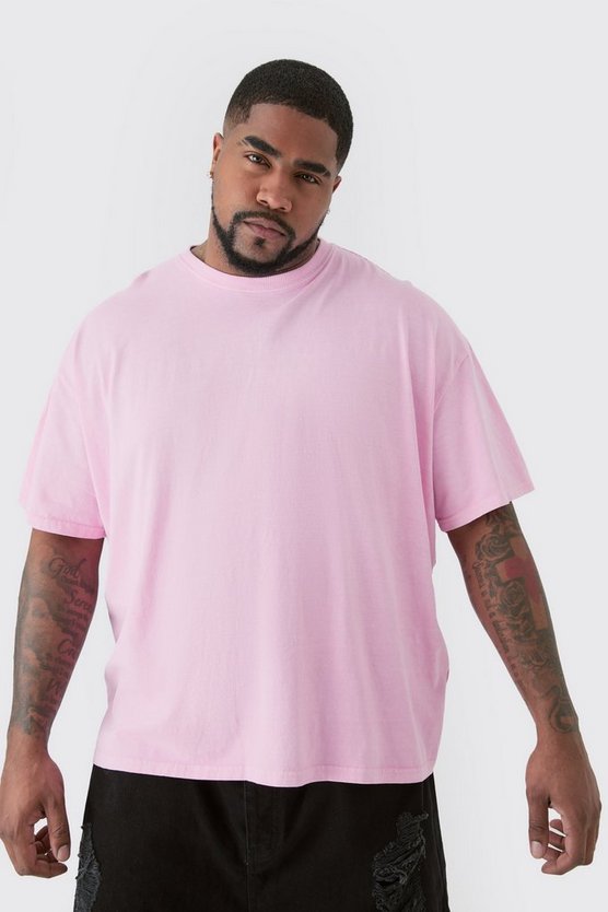 Plus pinkes T-Shirt mit floralem Limited Edition Print