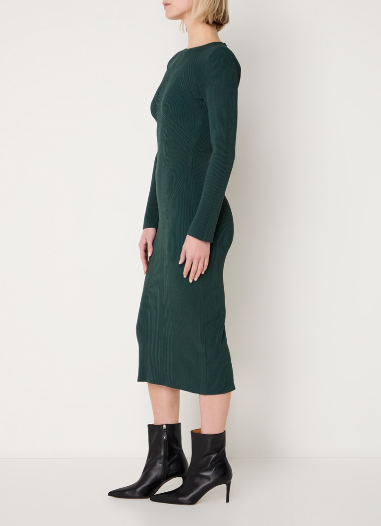 Vestido midi acanalado elástico Kairi de French Connection