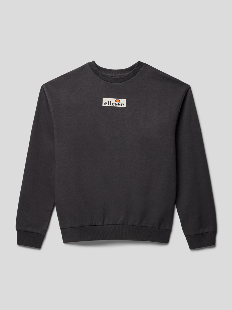 Sweatshirt mit Label-Print Modell 'Saliotto' in schwarz