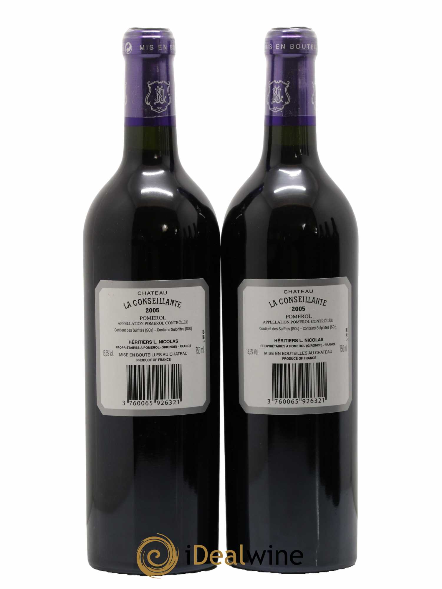 Château la Conseillante  2005 - Lot de 2 Bouteilles