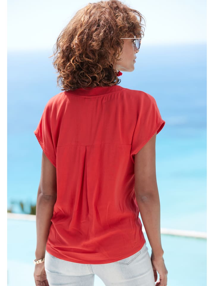 LASCANA Schlupfbluse in rot günstig kaufen