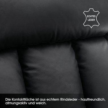 MCombo Relaxsessel MCombo elektrische Aufstehhilfe Fernsehsessel Relaxsessel 7190, motorisch verstellbar, Leder, Schwarz, 100 x 86 x 112 cm