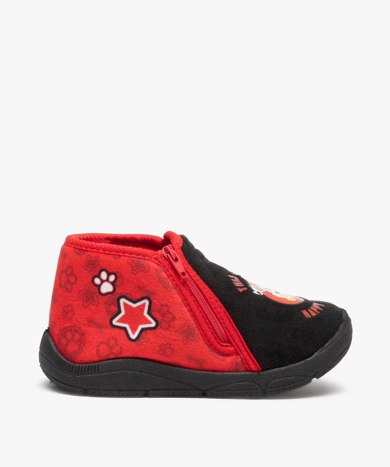 Chaussons Garçon bottillons zippés en velours – Pat’ P... rouge | GEMO
