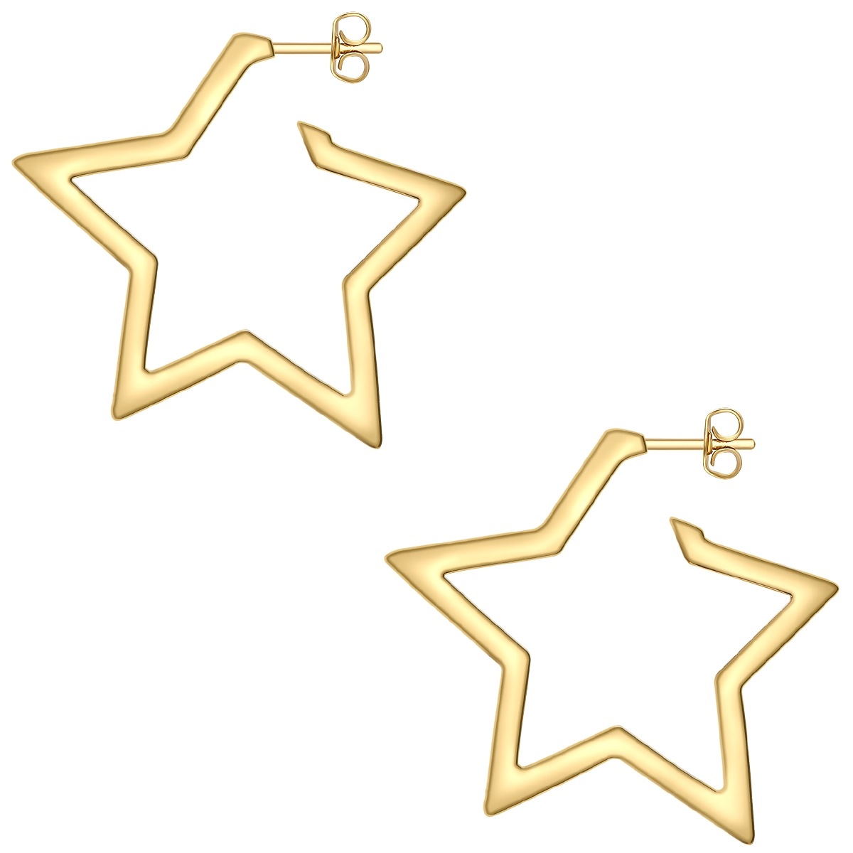 Ohrstecker Stern Metall-Legierung verziert mit Kristallen von Swarovski® in Gelbgold