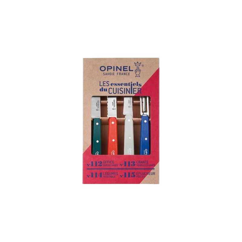 Opinel SET Essentiels Du Cuisinier 4 Stück farbig (Nr. 112-113-114-115)