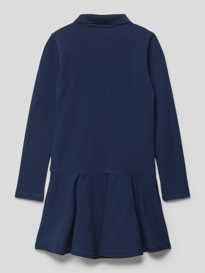 Polokleid mit Label-Stitching in marineblau