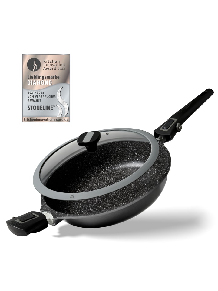 Stoneline Schmorpfanne 28 cm mit abnehmbarem Griff | mit Deckel in Anthrazit günstig kaufen Ø 28 cm