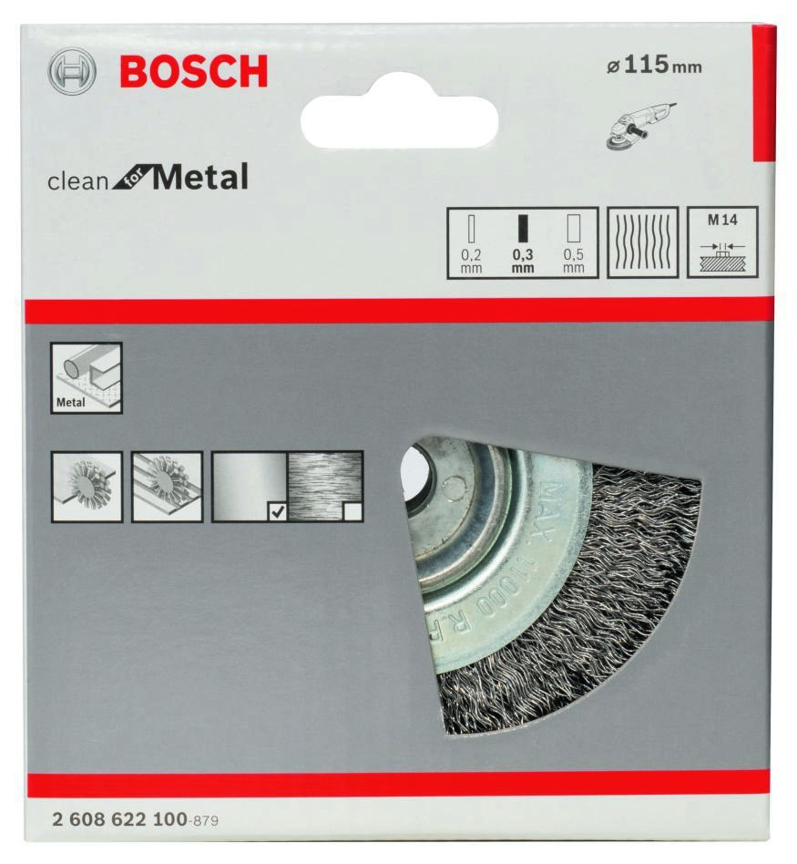 Bosch Blue Accessories 2608622100 Szczotka tarczowa 115 mm falista M14