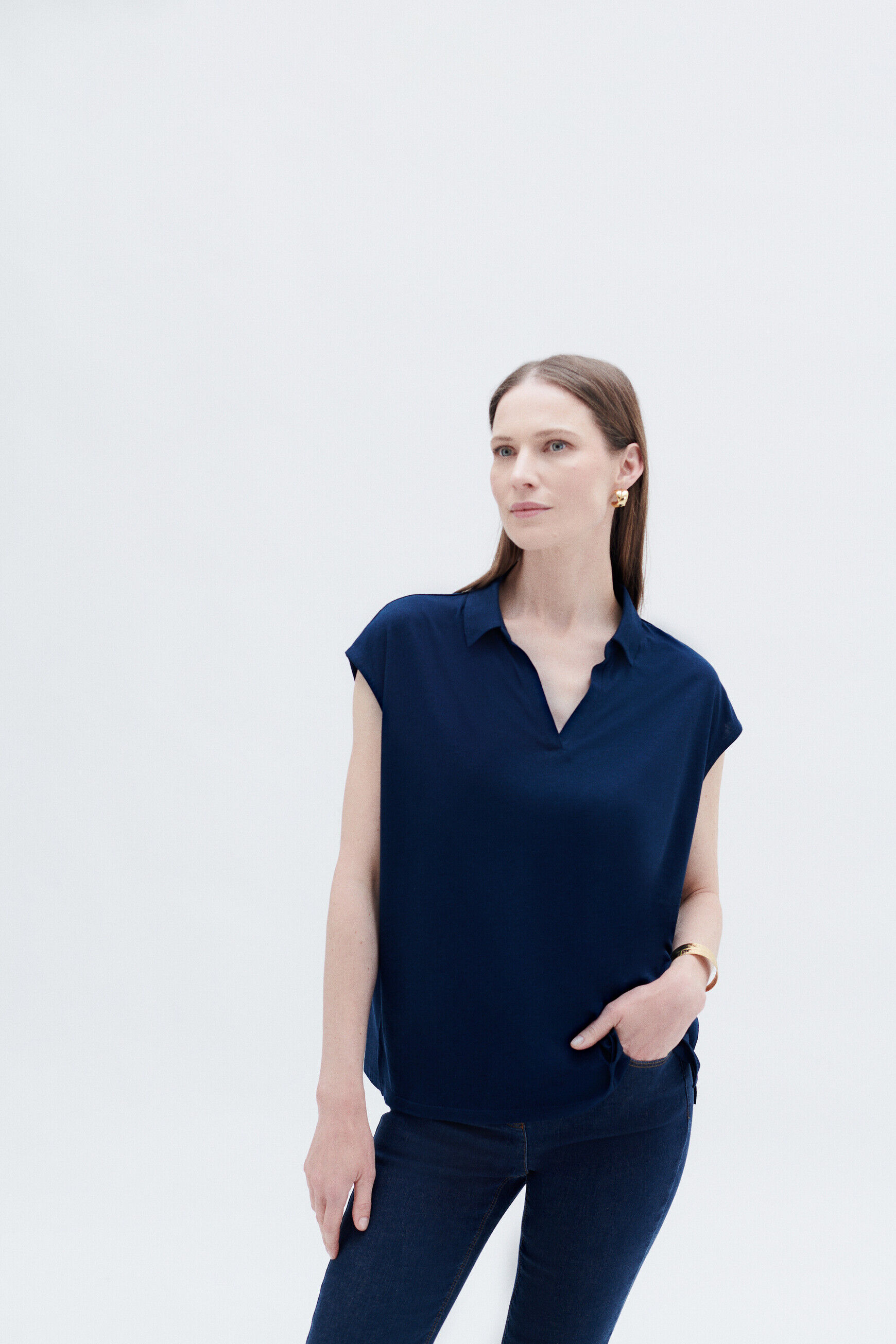 T-shirt tonata bleu marine femme