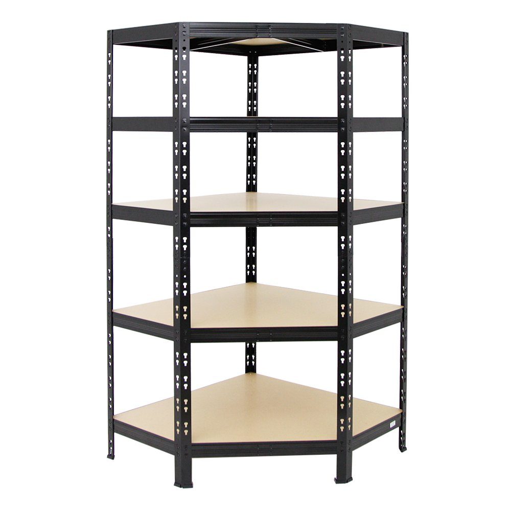 PROREGAL® Eckregal Mega Deal Tiger, 1x Eckregal + 2x Schwerlastregal 180x90x45cm, Schwarz, Fachlast von 175 kg beim Eckregal und 265 kg bei den Standregalen