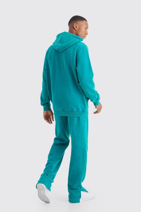 Man Jogginghose mit Acid-Waschung und geteiltem Saum