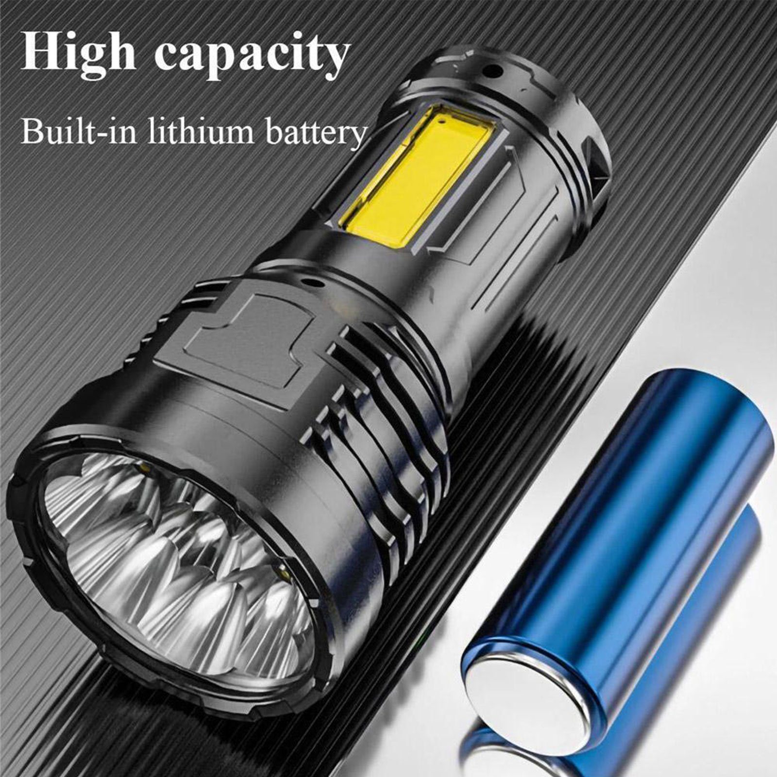 meeteu LED Taschenlampe Super Bright 12000000LM Torch (8 LED Flashlight, USB Rechargeable), Tactical Lights
