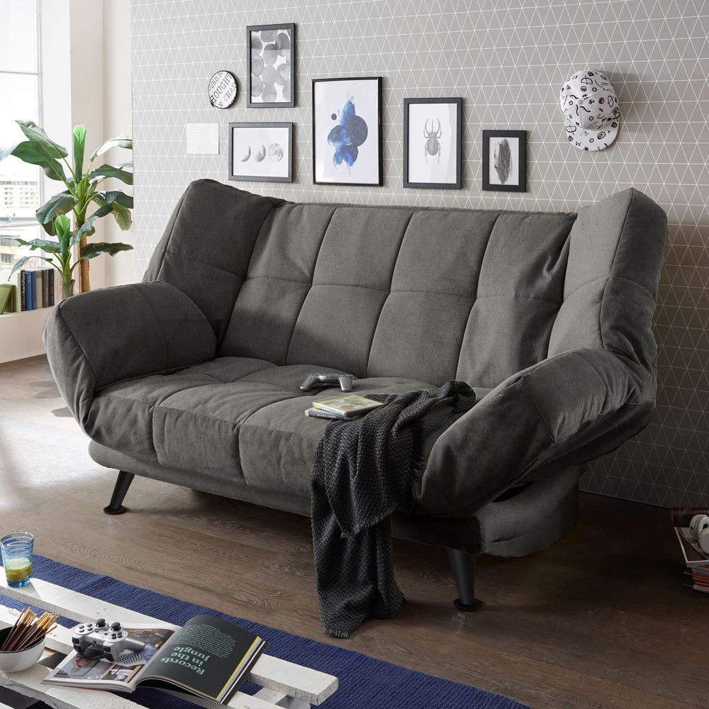 Lomadox Schlafsofa INSUL-09, mit Bettkasten in 208x134 cm, in der Farbe stone