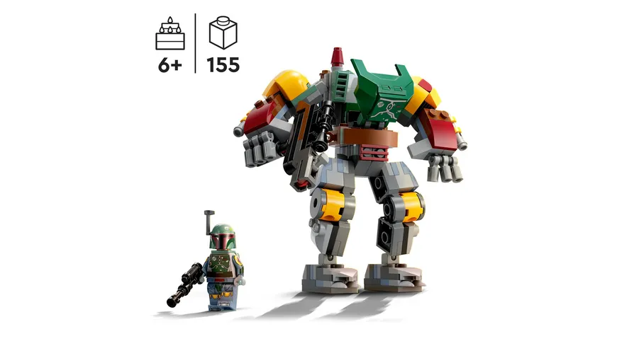 LEGO Star Wars 75369 Boba Fett Mech Set, baubare Actionfigur mit Blaster