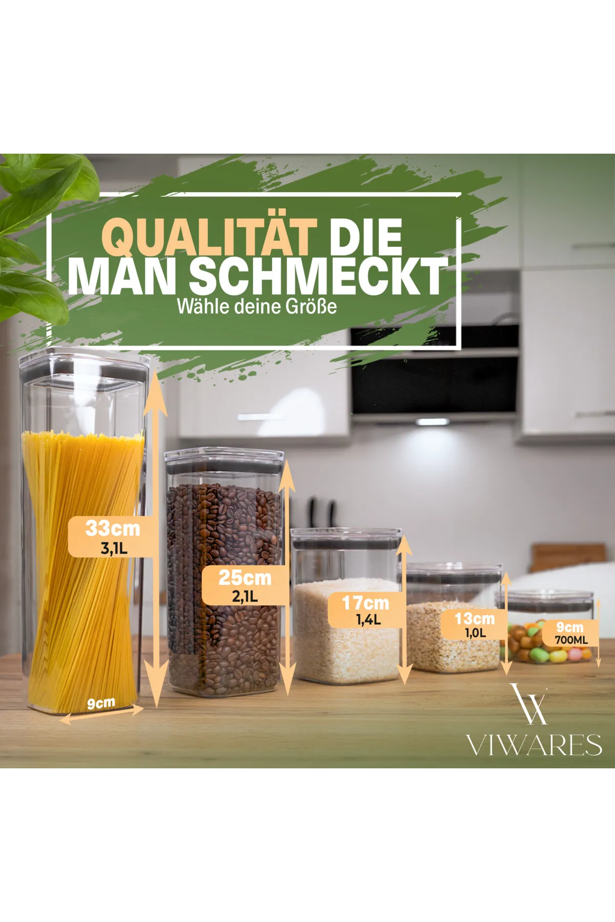 Viwares  Vorratsdosen mit Deckel Luftdicht – 15er Vorratsbehälter Set - BPA-FREI Klar
