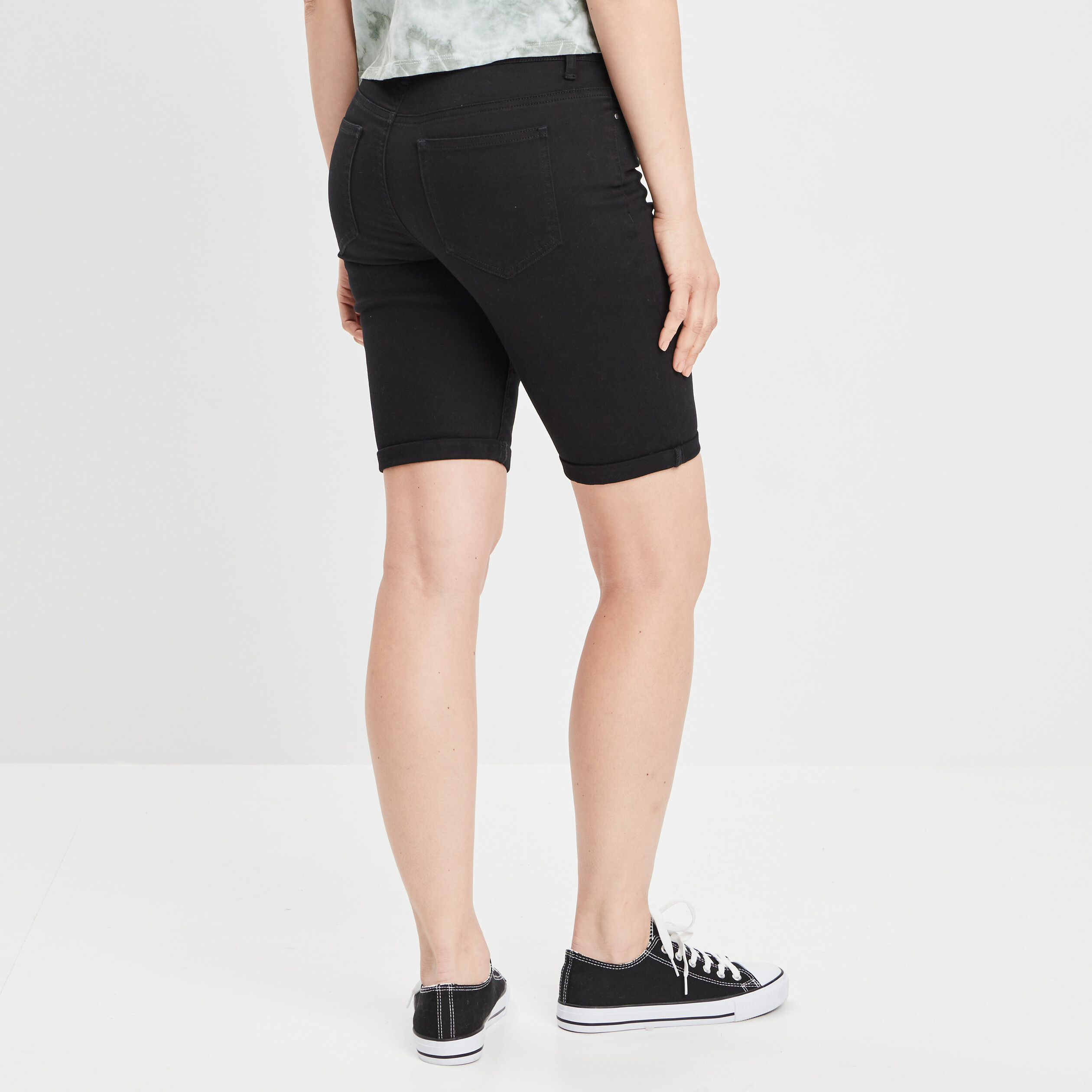 Bermuda slim noir femme | La Halle
