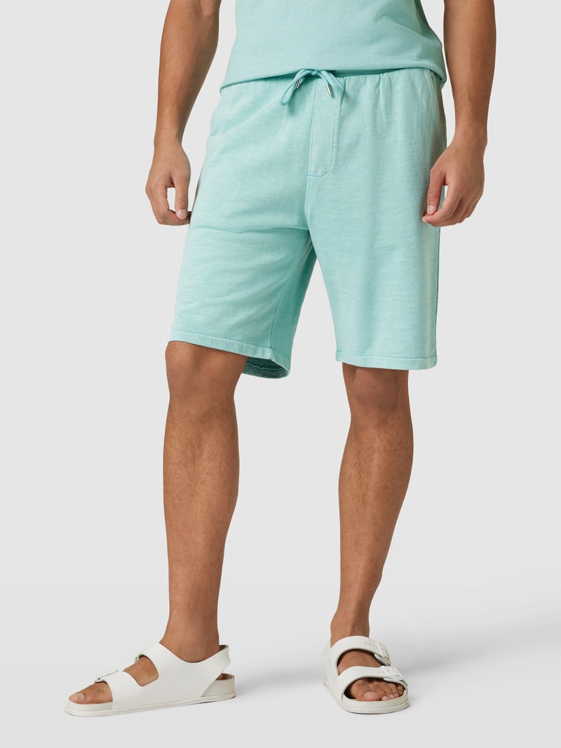 Sweatshorts mit Tunnelzug Modell 'Washer' in türkis