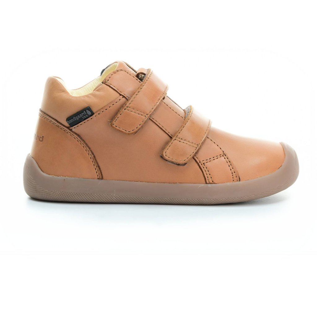 Bundgaard The Walk Velcro TEX Cognac braune Mid Cut Barfußschuhe