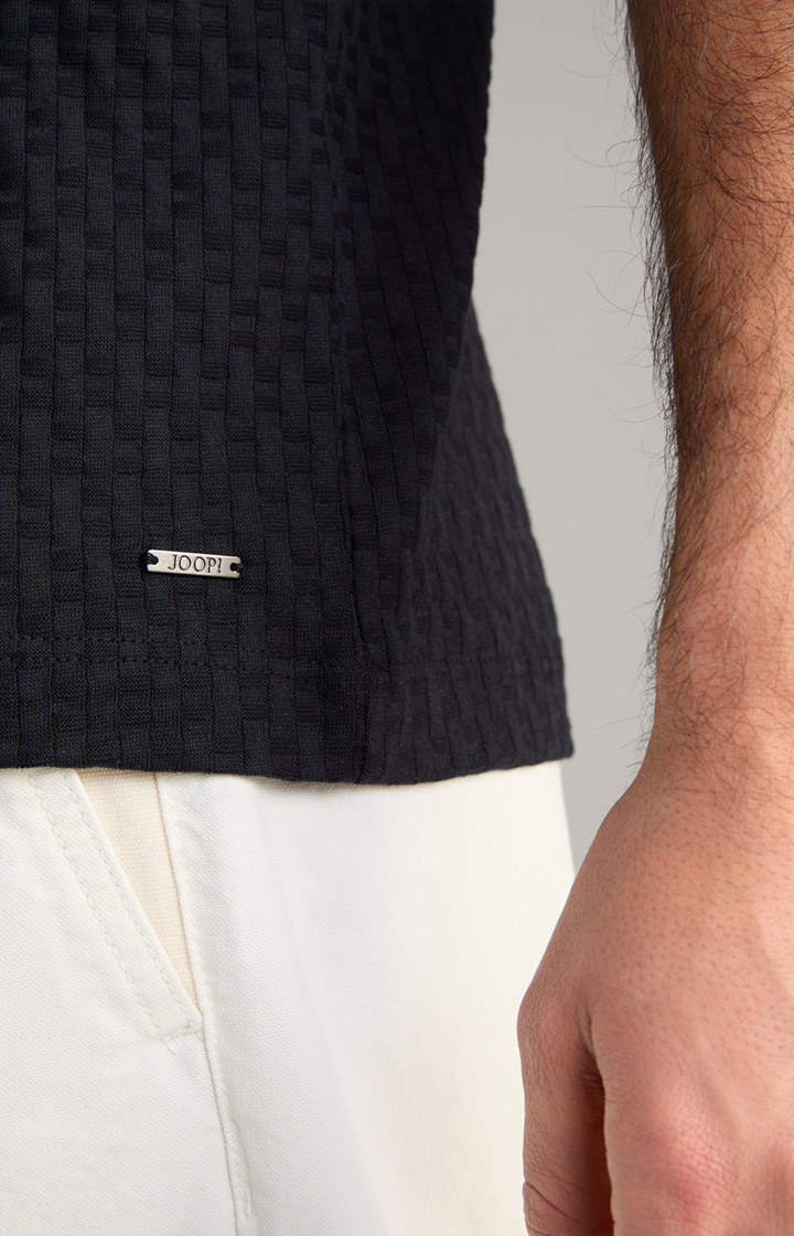 T-Shirt Bruce in Navy strukturiert