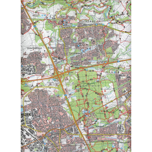 NRW Wanderkarte 48 Solingen, Remscheid, Hilden, Burscheid, Wermelskirchen  1 : 25 000 - Wanderkarte