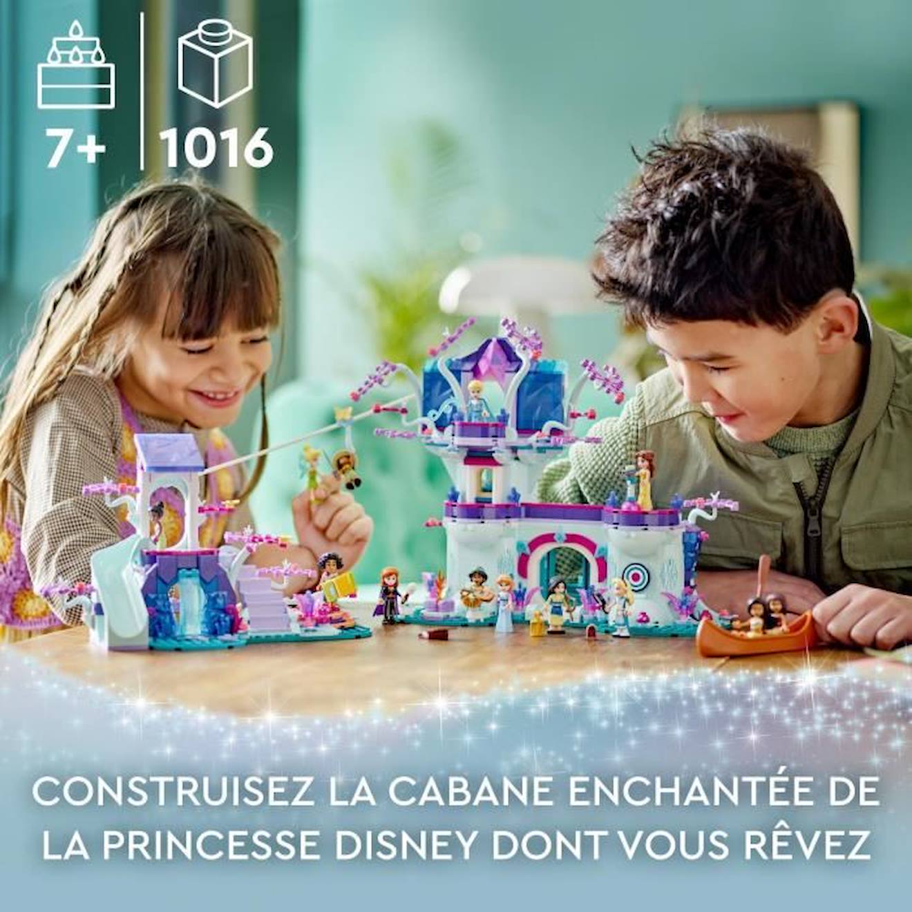 LEGO® DS 43215 La Cabane Enchantée dans l’Arbre, avec 13 Mini-Poupées dont Princesse Jasmine et Elsa bleu