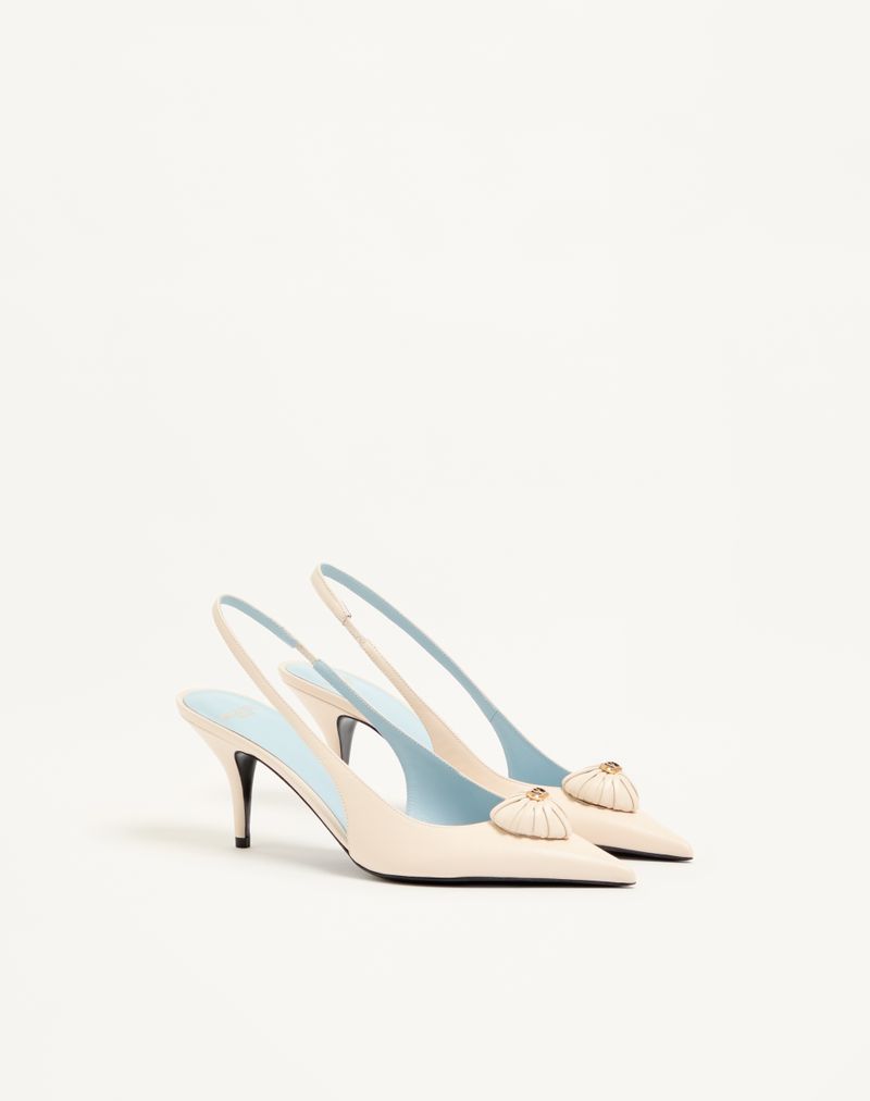 Coeur Royal Slingback Décolleté em pele de cabra 75 mm