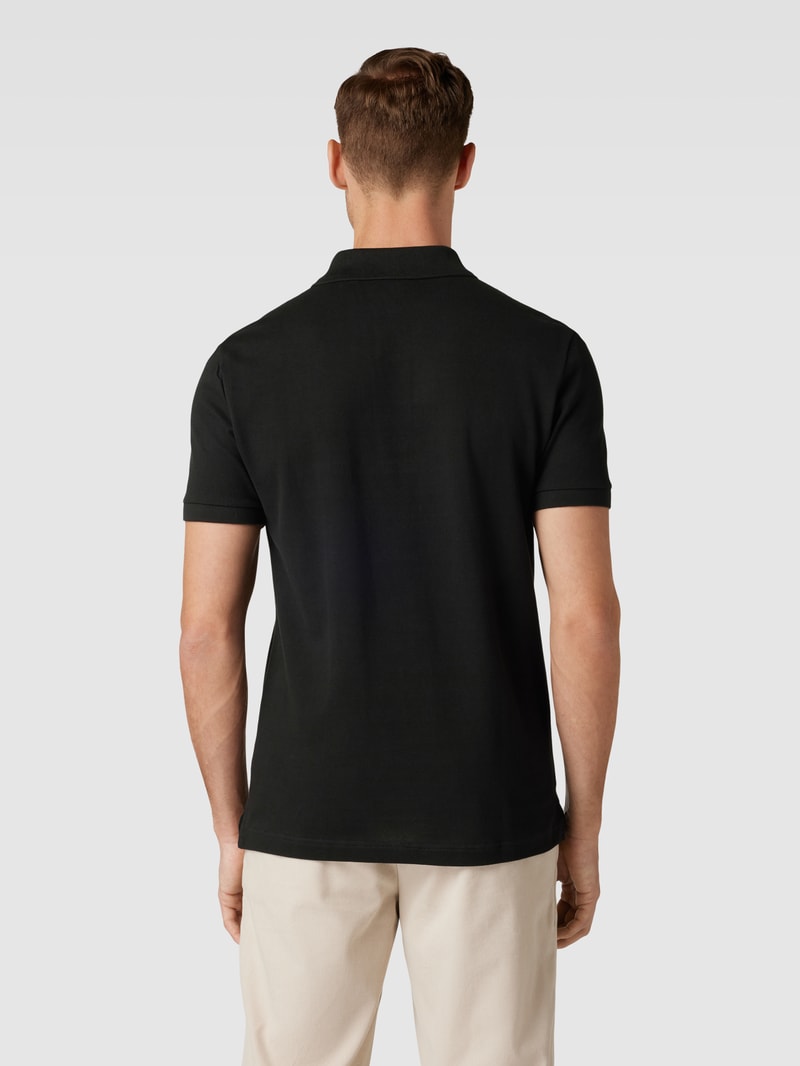 Poloshirt mit Logo-Stitching in schwarz