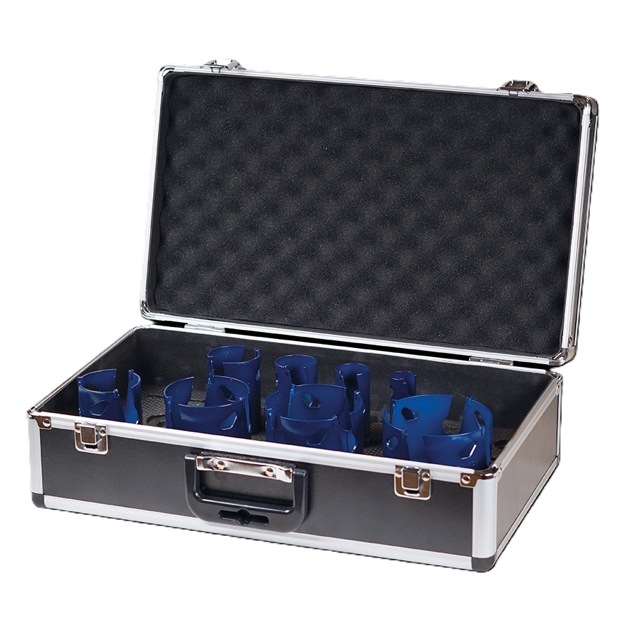 Set di seghe a tazza multifunzione Carat LTSSET0800 da 8 pezzi con diametri Ø22, 29, 35, 44, 51, 68, 76 e 83 mm.