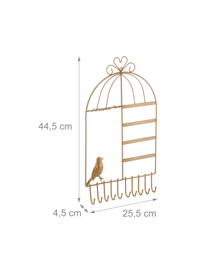 relaxdays Schmuckhalter in Gold - (B)25,5x (H)44,5 x (T)4,5 cm günstig kaufen onesize