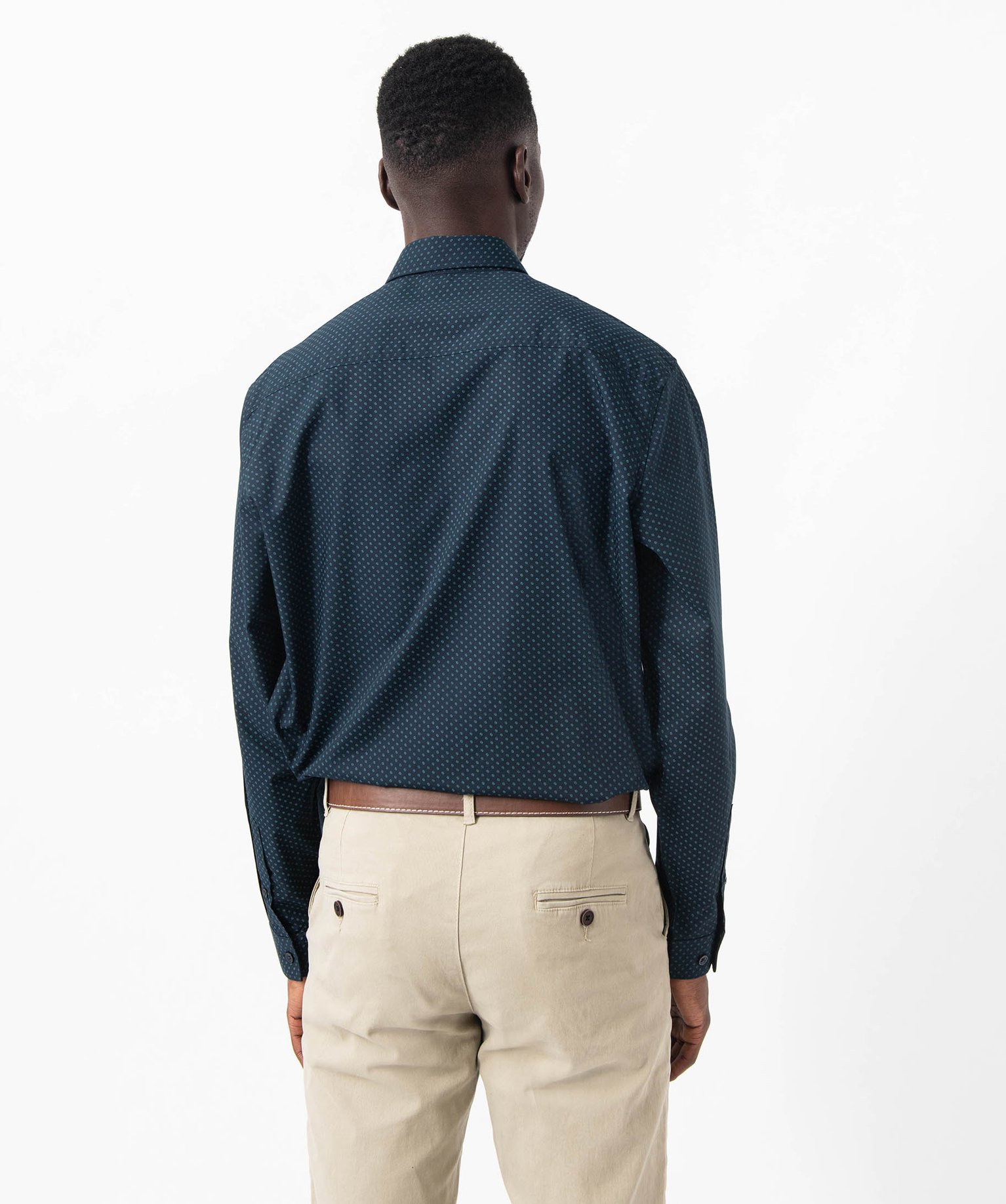 Chemise manches longues à micro-motifs homme imprime | GEMO