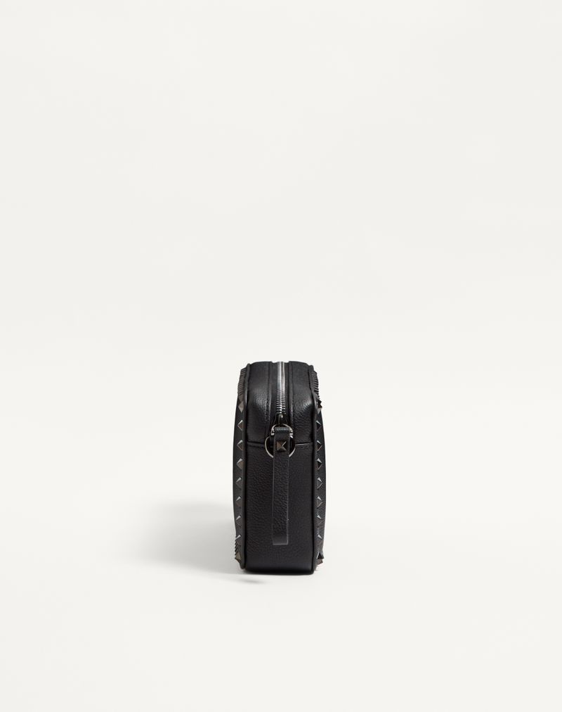 Rockstud skuldertaske i kornet kalveskind