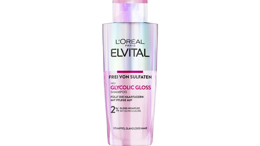 L'Oréal Paris Elvital Glycolic Gloss Shampoo - Versiegelung für glänzendes Haar und Verbesserung der Haarqualität 200 ml