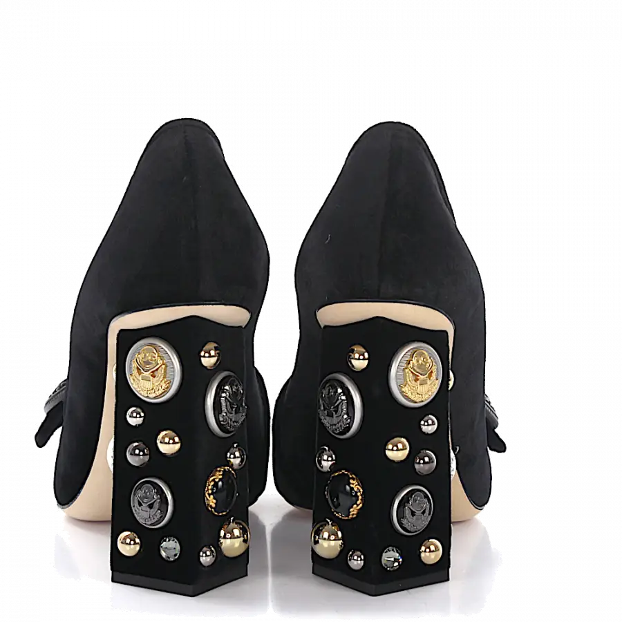 Dolce & Gabbana - Pumps Jackie Samt schwarz - schwarz