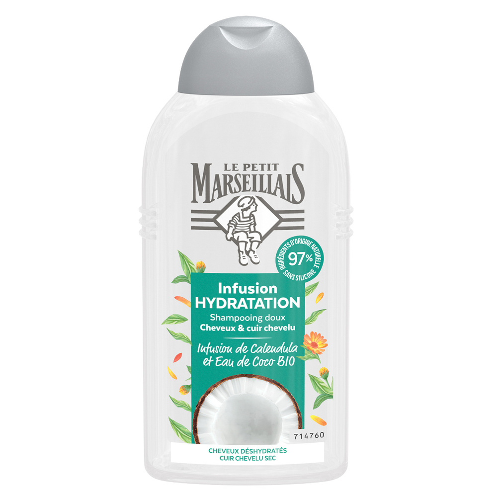 le petit marseillais Shampooing Hydratation Infusion Calendula Et Eau De Coco Shampoing