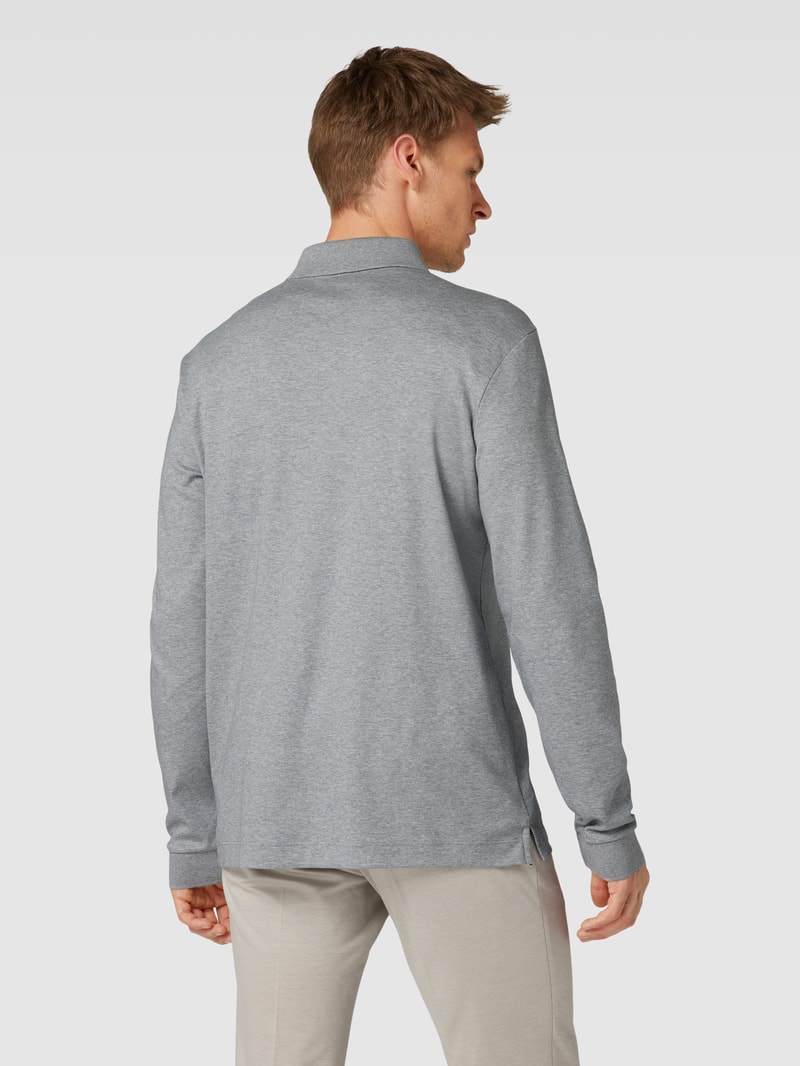 Poloshirt mit Label-Detail Modell 'PADO' in hellgrau