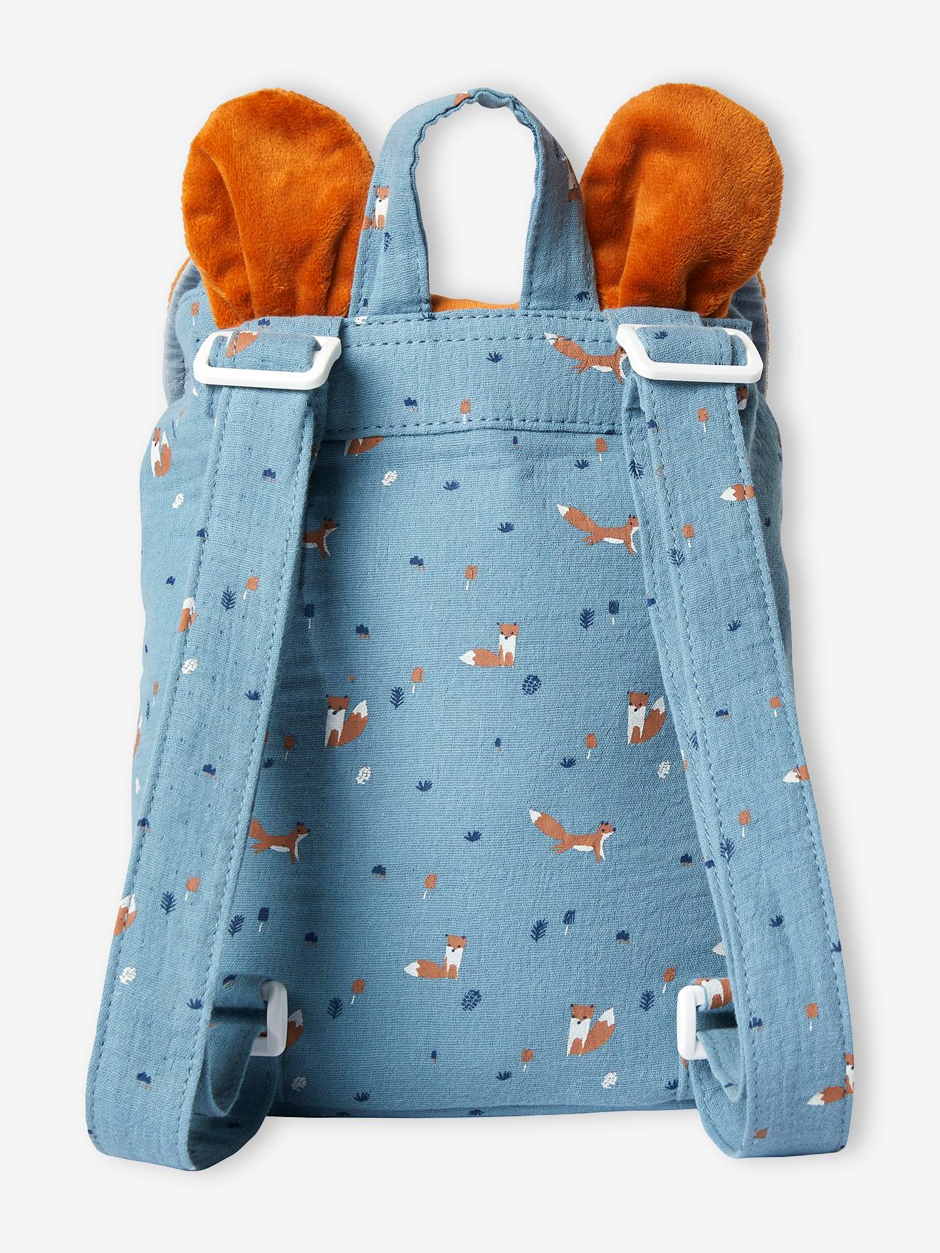 Sac renard personnalisable bleu grisé